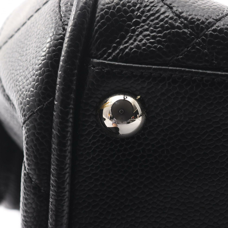 香奈兒 (CHANEL) Matelasse Big COCO Mark 手提包，小牛皮材質，黑色，二手，女士款-6
