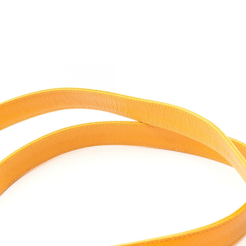 香奈兒三重 COCO 標誌手提單肩包，小牛皮材質，橙色，二手，女士，金色五金-9