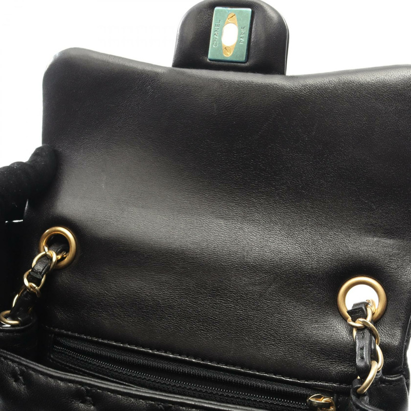 香奈兒十字繡頂部手柄鏈條斜挎單肩包 A98724 羊皮 BK-6