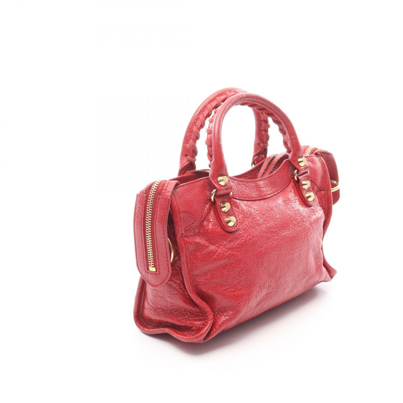 BALENCIAGA 經典迷你城市單肩斜背包 300295 紅色皮革 二手-1