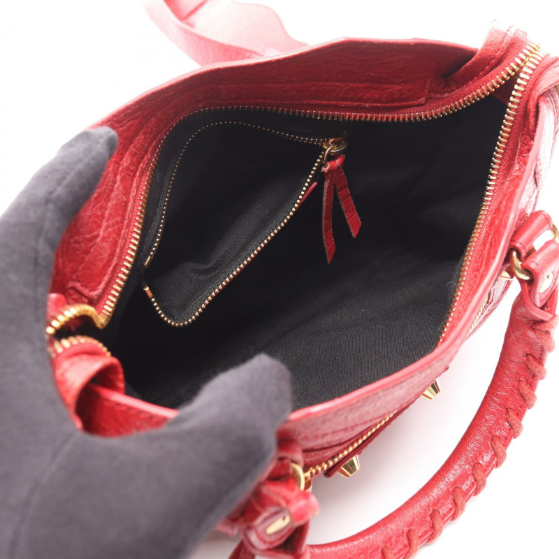 BALENCIAGA 經典迷你城市單肩斜背包 300295 紅色皮革 二手-2