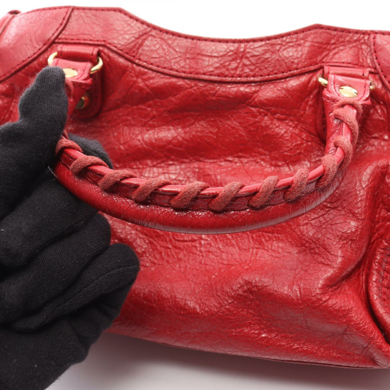 BALENCIAGA 經典迷你城市單肩斜背包 300295 紅色皮革 二手-8