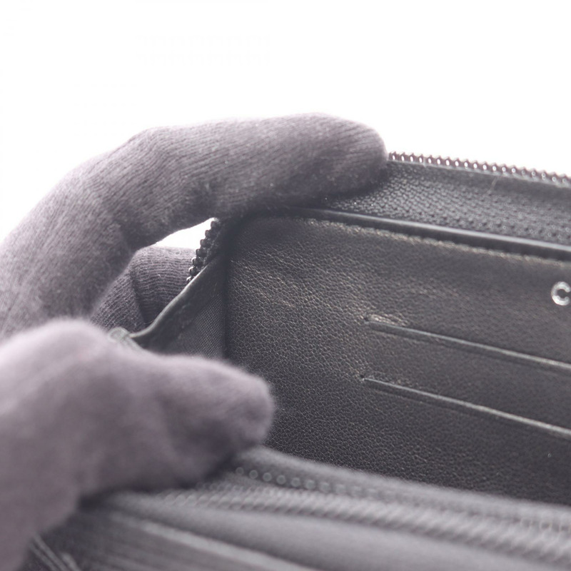 香奈兒 Boy Chanel 拉鍊皮夾 A80566 黑色皮革 二手 女士 CC-6