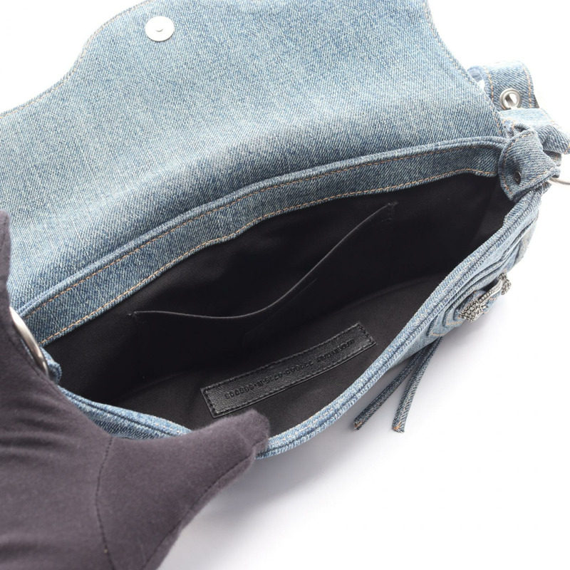 BALENCIAGA Le Cagoule S 單肩包 771640 牛仔帆布 藍色 二手 女士-2