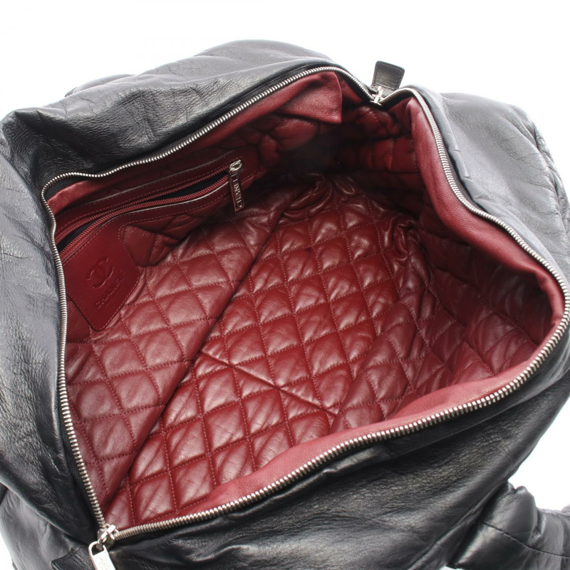 香奈兒 Coco Cocoon 旅行波士頓手提包，黑色皮革，SHW 五金配件，二手女士 CC-2