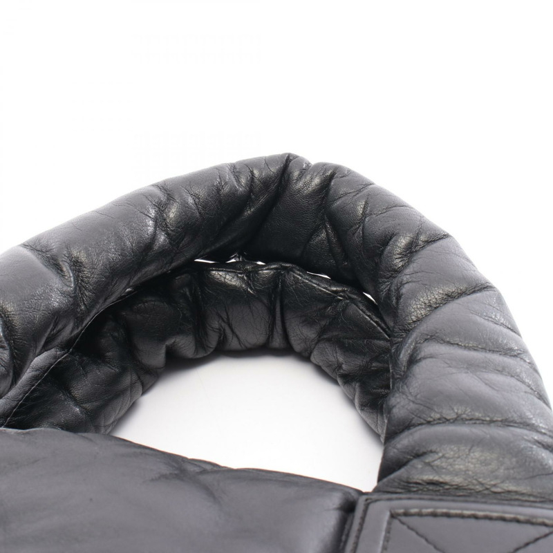 香奈兒 Coco Cocoon 旅行波士頓手提包，黑色皮革，SHW 五金配件，二手女士 CC-7