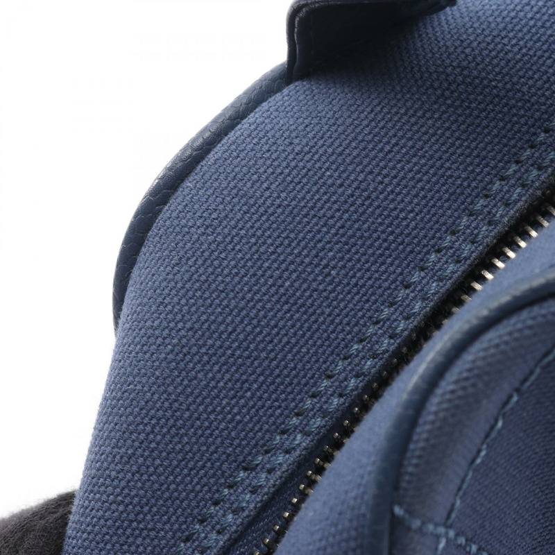 香奈兒 (CHANEL) Matelasse Deca COCO Mark 手提包，帆布皮革，海軍藍，SHW，二手，女士 CC-9