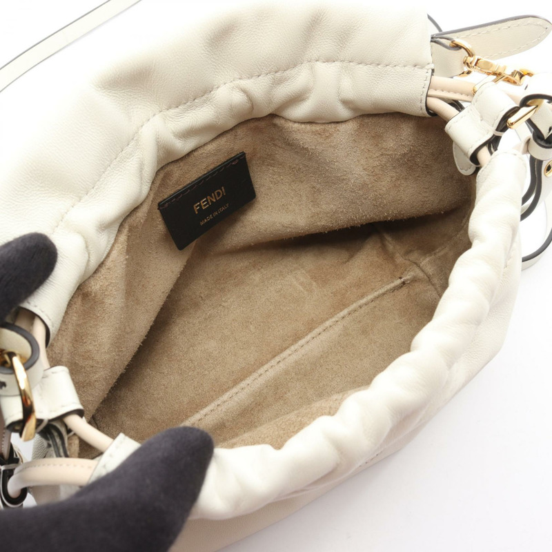 FENDI Mamma Baguette 小斜背包 8BS105ABVEF0K7E 白色皮革 二手-2