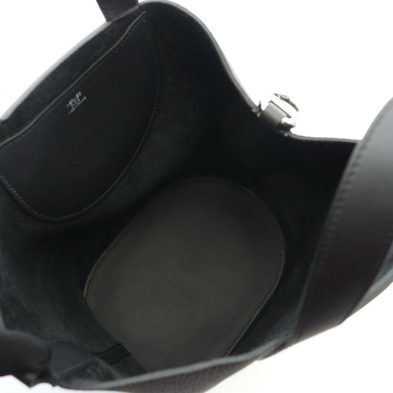 愛馬仕 (HERMES) in the loop 23 手提包，K Taurillon Clemence 皮革，黑色，二手，女士，帶五金配件-2