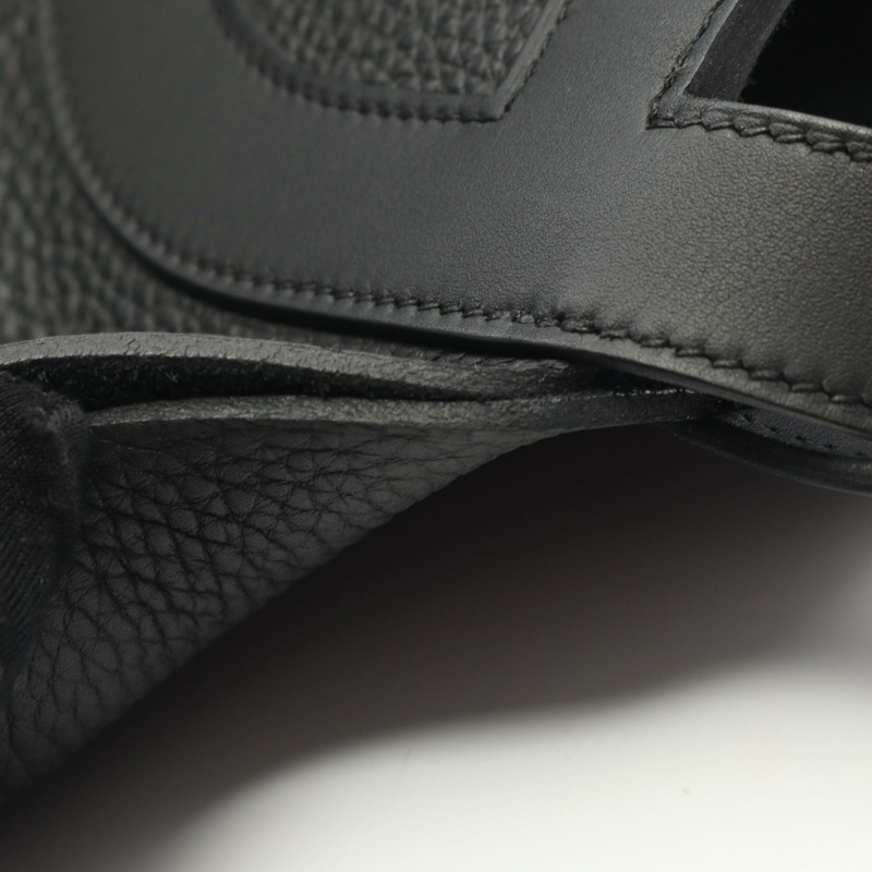 愛馬仕 (HERMES) in the loop 23 手提包，K Taurillon Clemence 皮革，黑色，二手，女士，帶五金配件-5