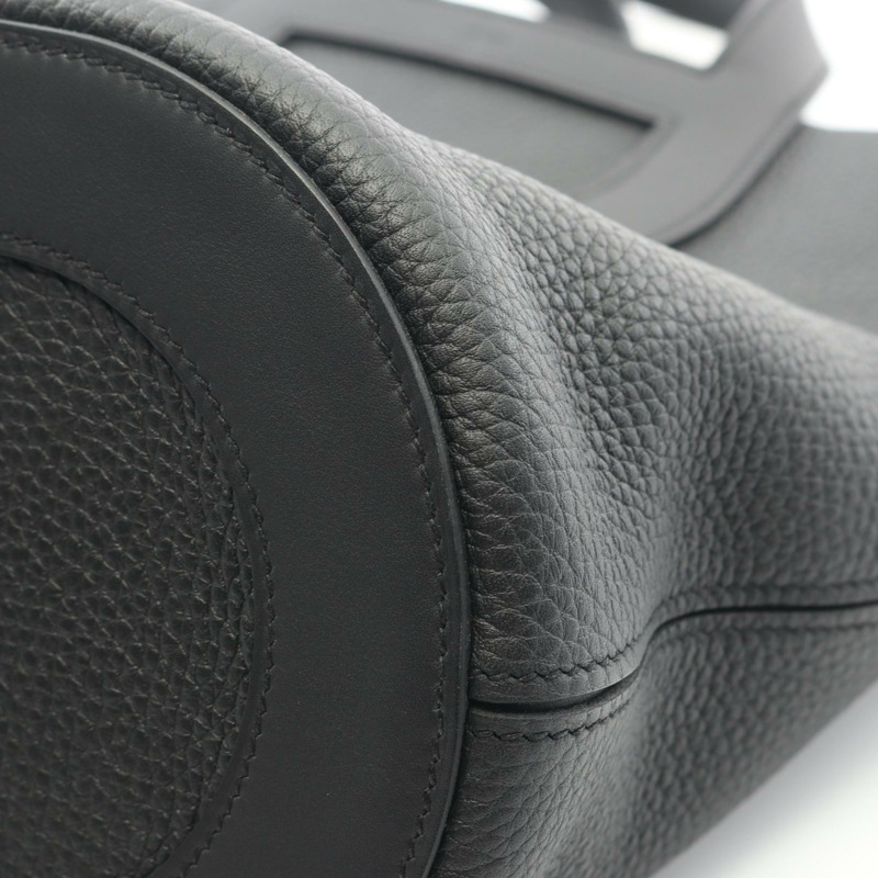 愛馬仕 (HERMES) in the loop 23 手提包，K Taurillon Clemence 皮革，黑色，二手，女士，帶五金配件-8