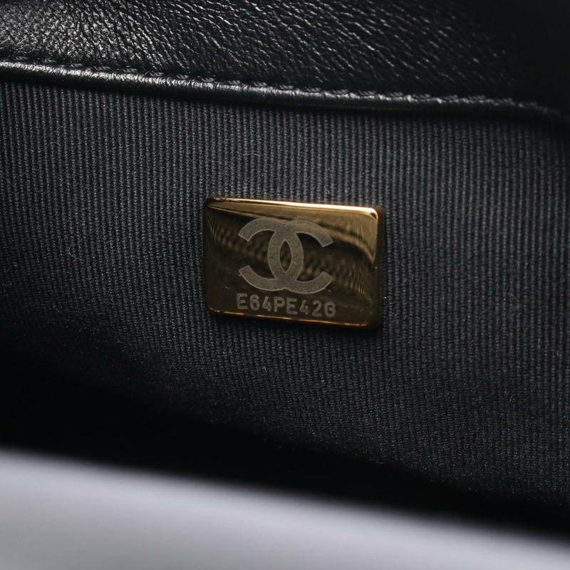 香奈兒 (CHANEL) 絎縫小號翻蓋斜背包 AS3206 黑色皮革 二手 金色五金-4