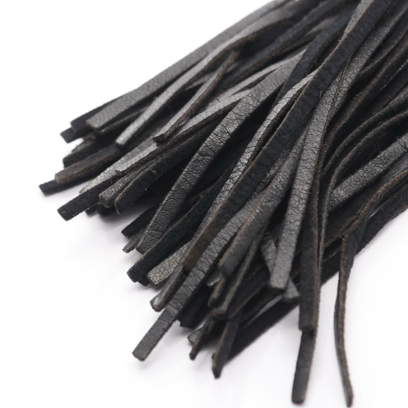 香奈兒 COCO 標誌斜紋縫線鏈條斜挎單肩包流蘇羊皮黑色金色五金-13