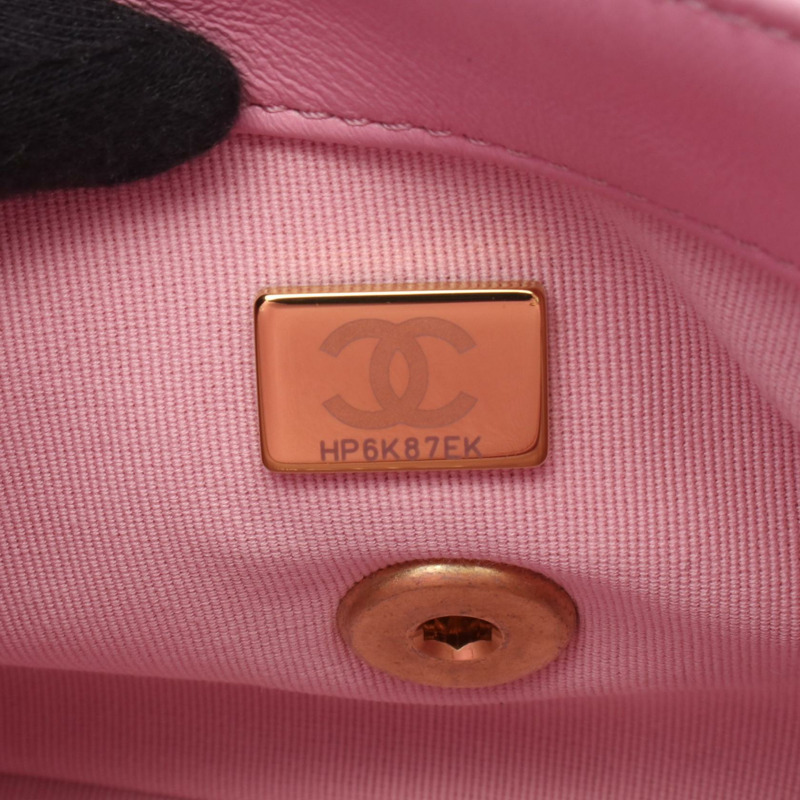 香奈兒迷你絎縫斜背包 AS3205 粉紅色皮革 二手 金色五金-4