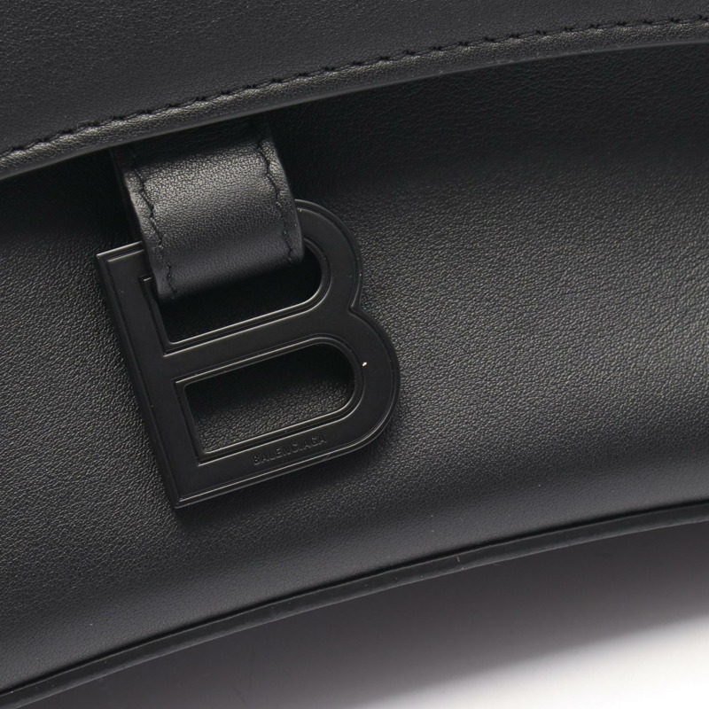 巴黎世家 Downtown 小號單肩包 671353 黑色皮革 二手 女士-6