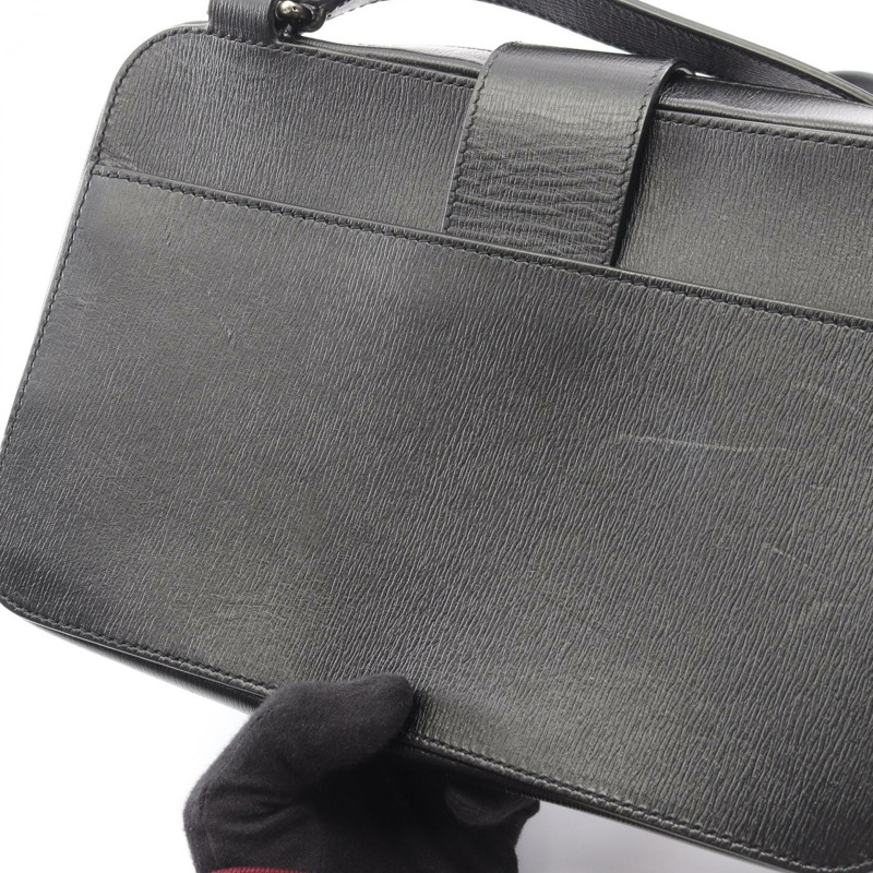 BALENCIAGA Tuck 肩挎斜背包 637881 黑色皮革 二手 女士-4