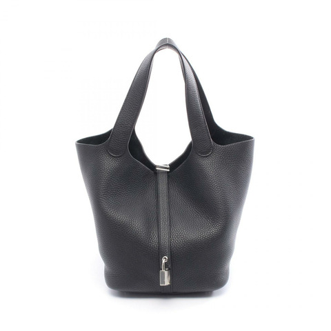 愛馬仕 Picotin Lock MM 手提包 Y Clemence 皮革黑色 SHW 二手女士