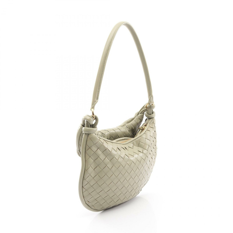 BOTTEGA VENETA Gemelli Intrecciato 單肩包 皮革 卡其色 二手 女式-1