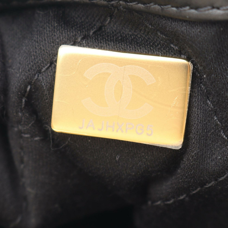 香奈兒 Chanel 22 大雙肩包 AS3313 絎縫皮革 黑色 二手-4