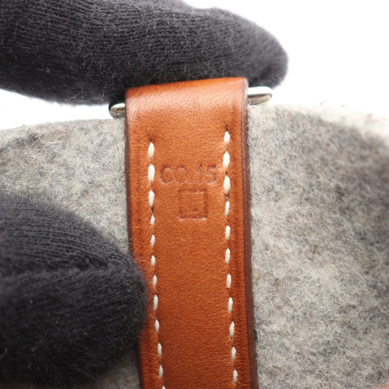 愛馬仕 Picotin PM 手袋 L 號 Felt Swift 皮革，灰色/棕色/淡褐色，銀色五金，二手-4