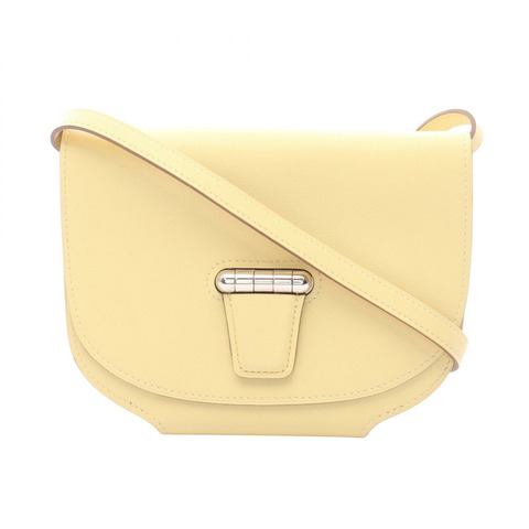 愛馬仕迷你 Convoyeur 肩挎斜背包，Swift 皮革，檸檬黃，銀色五金，二手