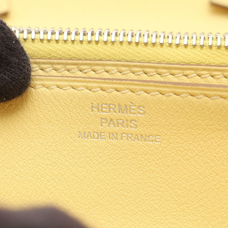 愛馬仕迷你 Convoyeur 肩挎斜背包，Swift 皮革，檸檬黃，銀色五金，二手-3