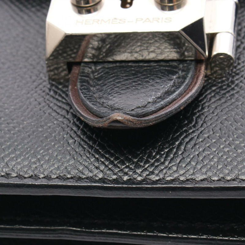 愛馬仕 IIllico Elan 32 單肩手提包，黑色 Epsom 皮革，SHW 五金，二手女款-7