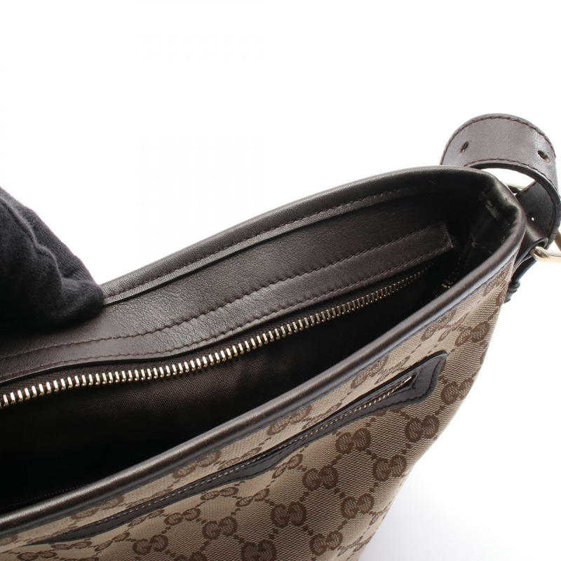 GUCCI 斜背包 388930 GG帆布皮革 米棕色 二手 女士-5