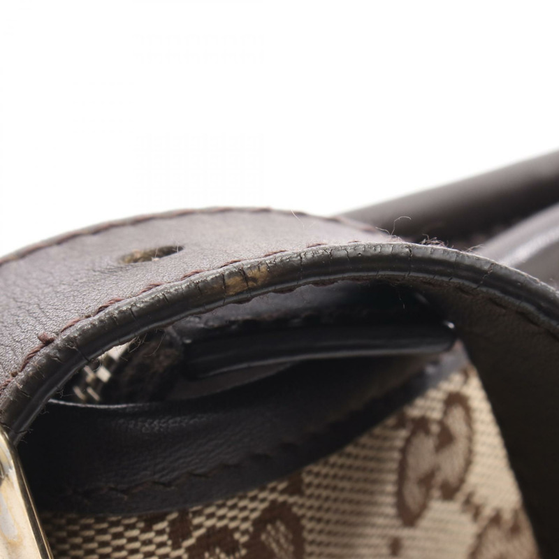 GUCCI 斜背包 388930 GG帆布皮革 米棕色 二手 女士-6