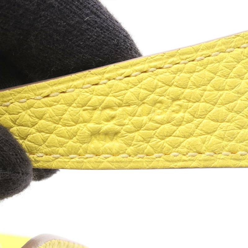 愛馬仕 Lindy 26 單肩手提包 Y Clemence 皮革 黃色檸檬黃 SHW 二手 女士-4