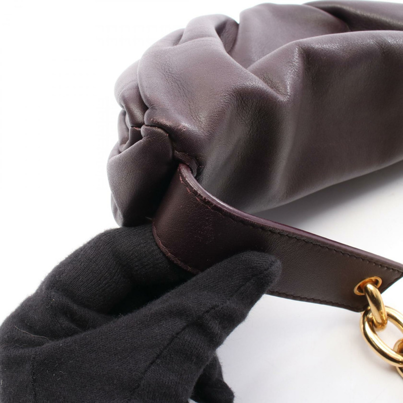 BOTTEGA VENETA 鏈條腰包/臀包，波爾多紅皮革，二手女款-8