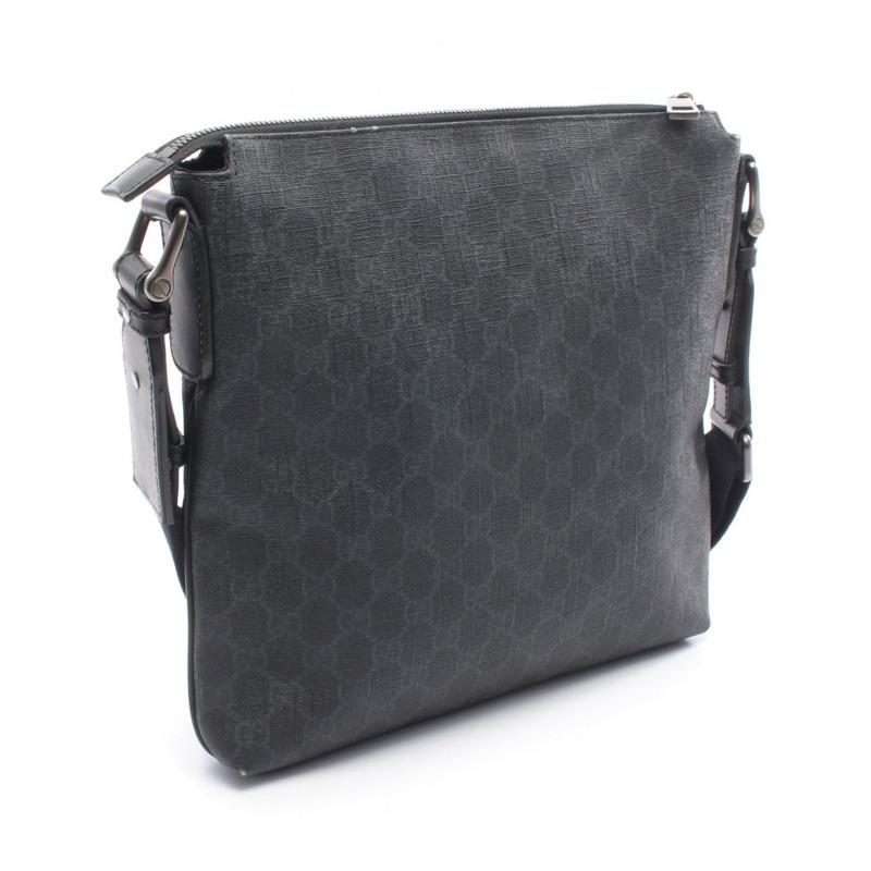 GUCCI GG Supreme 單肩斜背包 322279 PVC塗層帆布 黑色 二手-1