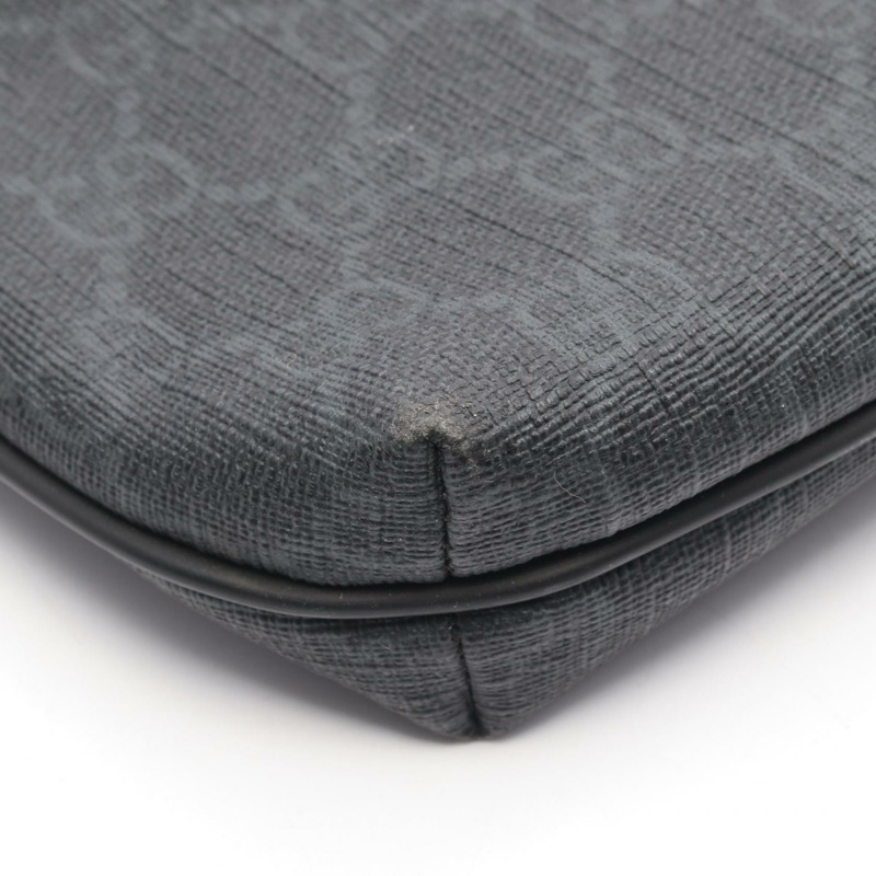 GUCCI GG Supreme 單肩斜背包 322279 PVC塗層帆布 黑色 二手-6