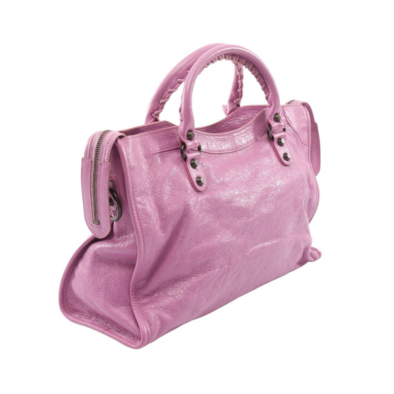 BALENCIAGA 城市系列單肩手提包 115748 皮革 紫色 二手 女士-1