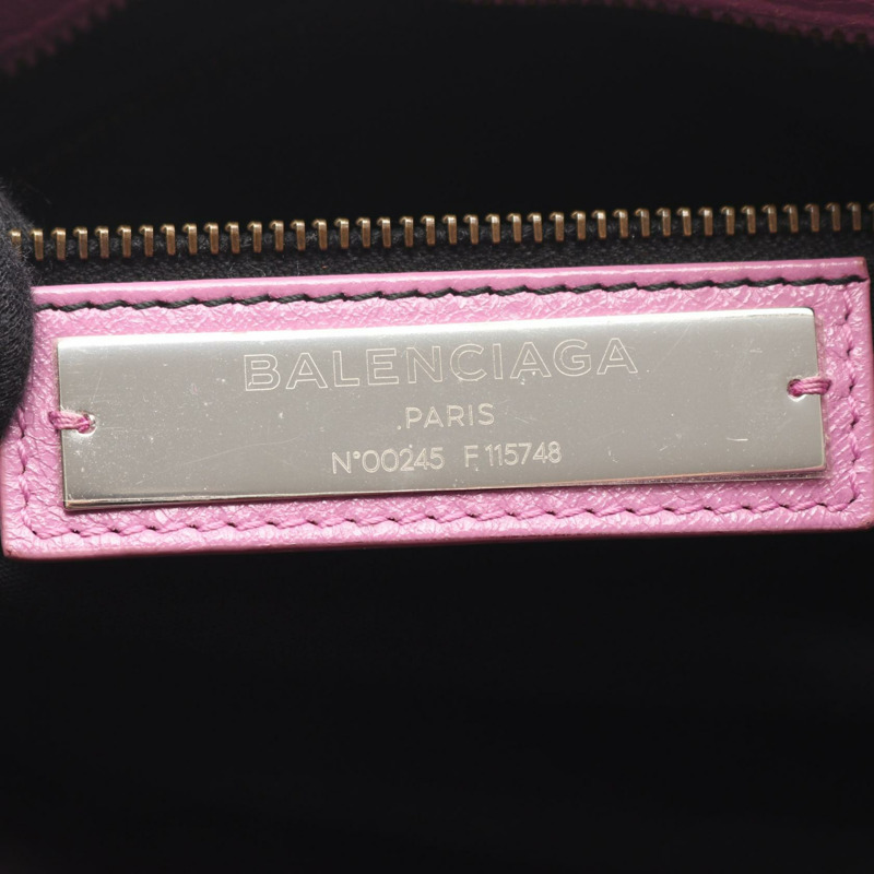 BALENCIAGA 城市系列單肩手提包 115748 皮革 紫色 二手 女士-3