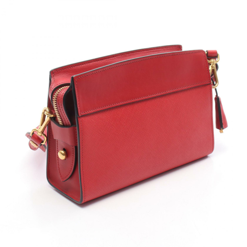 PRADA SAFFIANO CITY C 肩挎斜背包，紅色皮革，二手女款-1