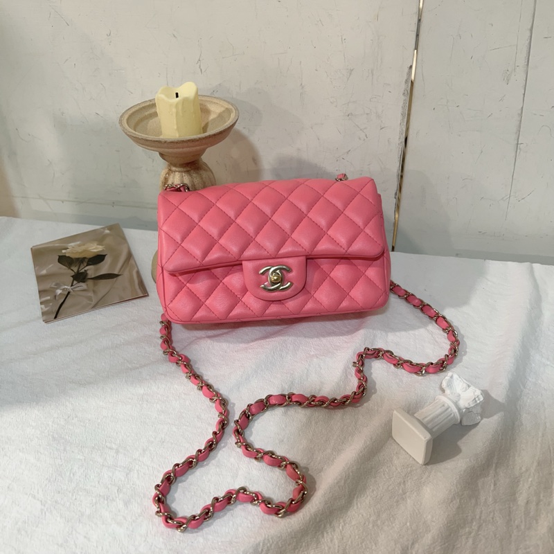 ෆ Chanel coco20夢幻芭比粉 芯片款-3