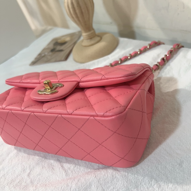 ෆ Chanel coco20夢幻芭比粉 芯片款-13