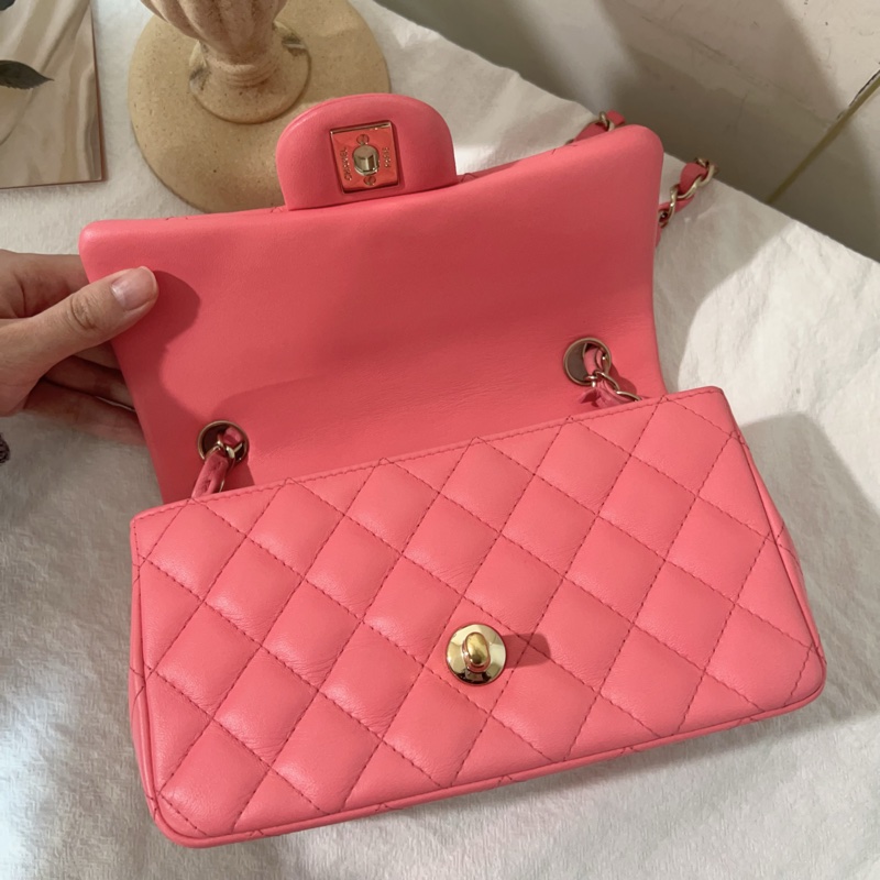 ෆ Chanel coco20夢幻芭比粉 芯片款-14