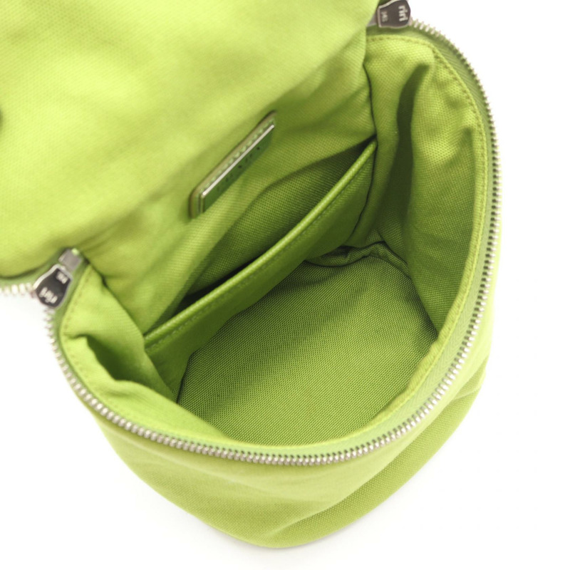 PRADA 三角形 logo 單肩斜背包 2VH147 帆布 綠色 二手 女款-2