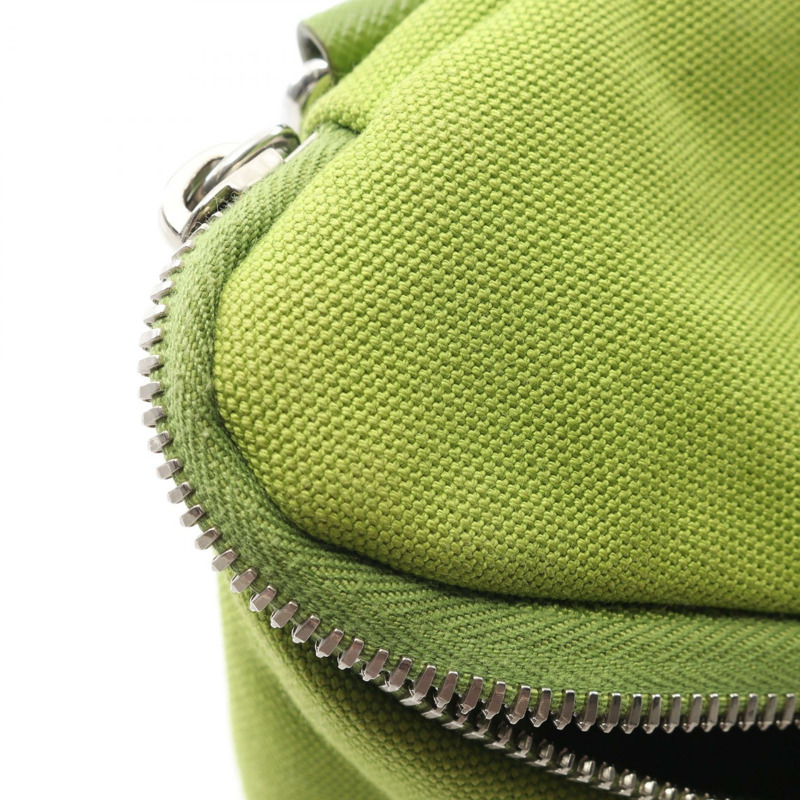 PRADA 三角形 logo 單肩斜背包 2VH147 帆布 綠色 二手 女款-4