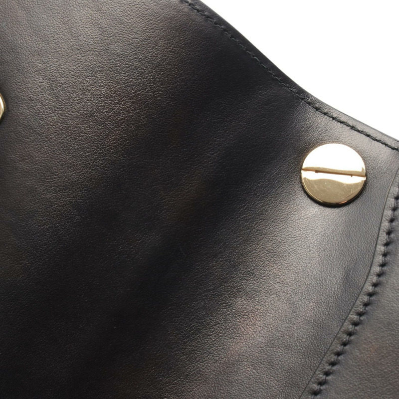 PRADA 黑色皮革金色五金旋轉鎖扣肩挎斜背包，二手女款-6