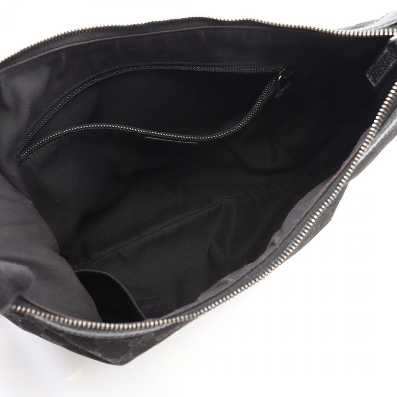 GUCCI Sherry系列單肩斜背包 181092 GG帆布皮革 黑色 二手-2