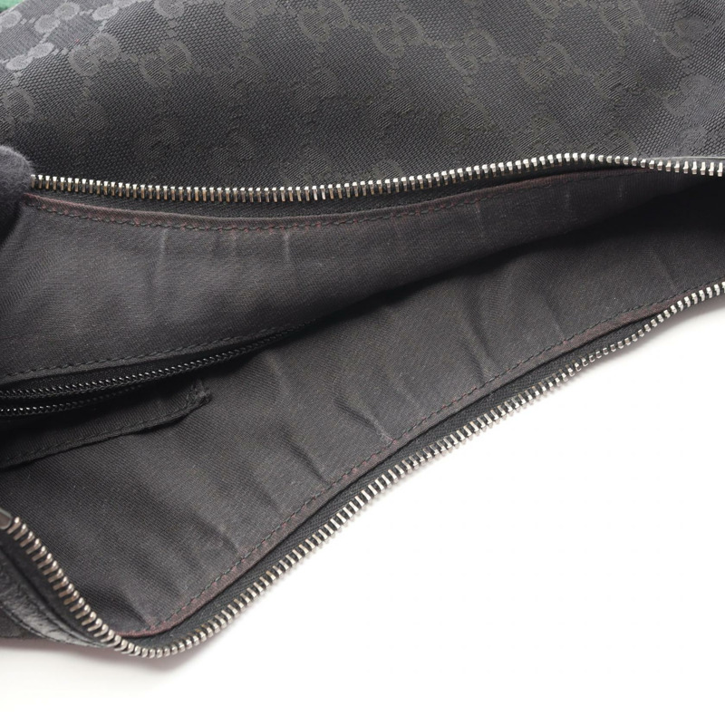GUCCI Sherry系列單肩斜背包 181092 GG帆布皮革 黑色 二手-4