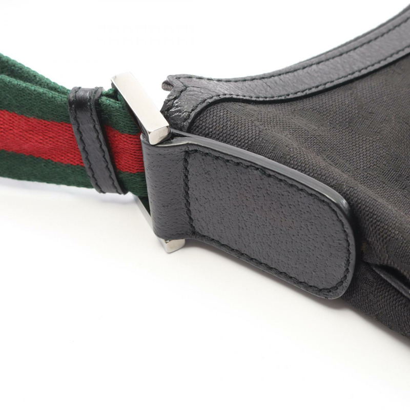 GUCCI Sherry系列單肩斜背包 181092 GG帆布皮革 黑色 二手-6