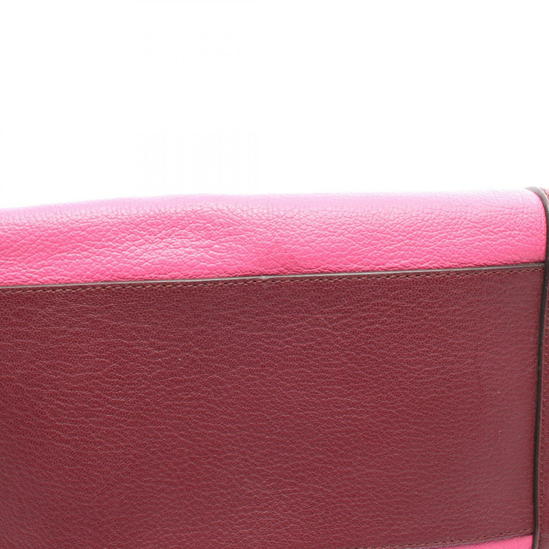 LOEWE Amazona 36 手提包 皮革 粉紅色 波爾多紅 洋紅色 二手 女士-5