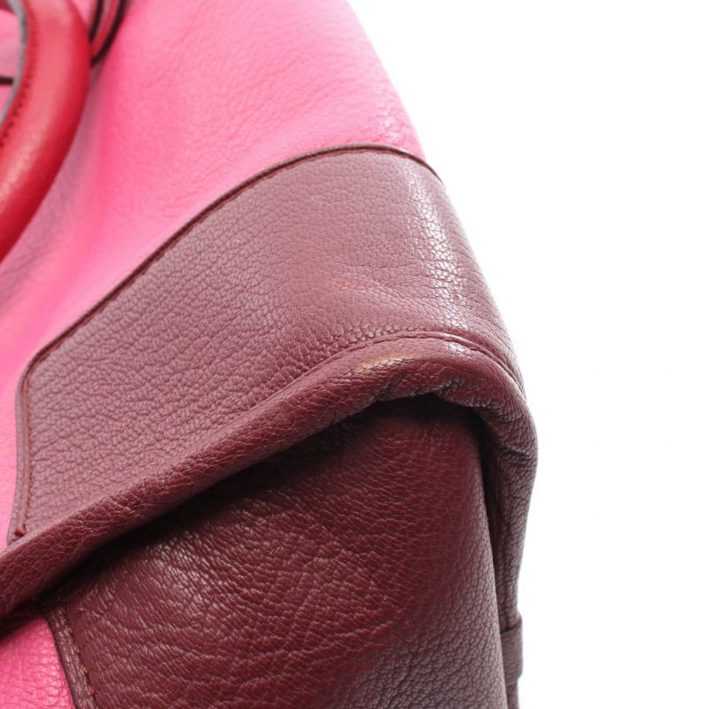 LOEWE Amazona 36 手提包 皮革 粉紅色 波爾多紅 洋紅色 二手 女士-7