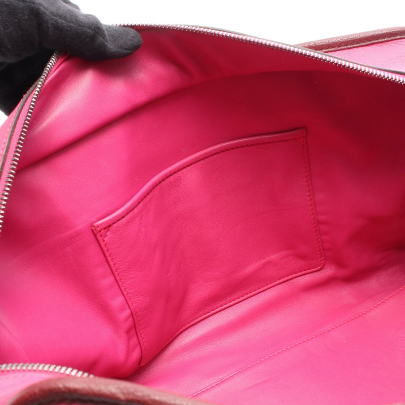 LOEWE Amazona 36 手提包 皮革 粉紅色 波爾多紅 洋紅色 二手 女士-9