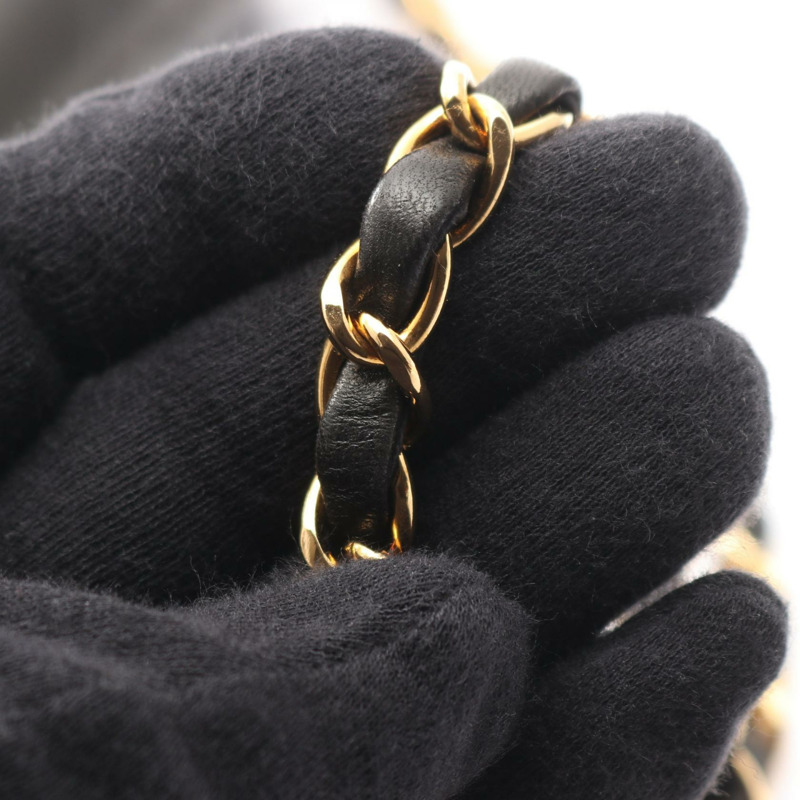 香奈兒 (CHANEL) Matelasse 單翻蓋鏈條肩背包，羊皮材質，黑色，二手，女士款，金色五金-11