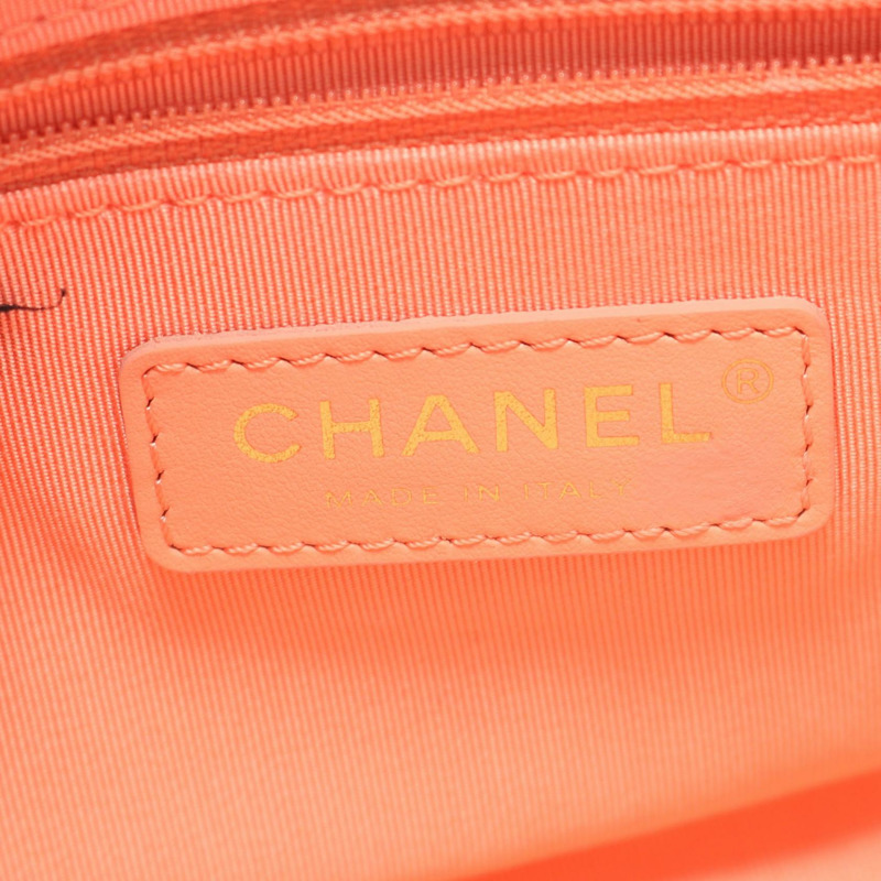 香奈兒 COCO 標誌鏈條肩背包 AS2305 粉紅羊皮，二手，女士，金色五金-3